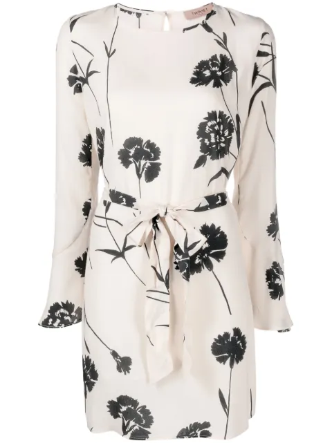 TWINSET floral-print belted minidress Neutrals 241TP2604