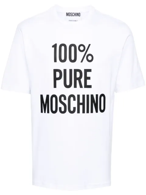 Moschino slogan-print cotton T-shirt White J07150241