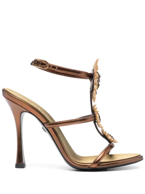 Roberto Cavalli Jewel 110mm leather sandals Brown SKS017PN199