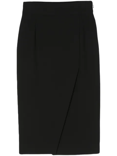 Moschino front-slit crepe midi skirt Black J01060524