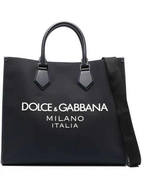 Dolce & Gabbana large logo-appliqué tote bag Blue BM2271AG182