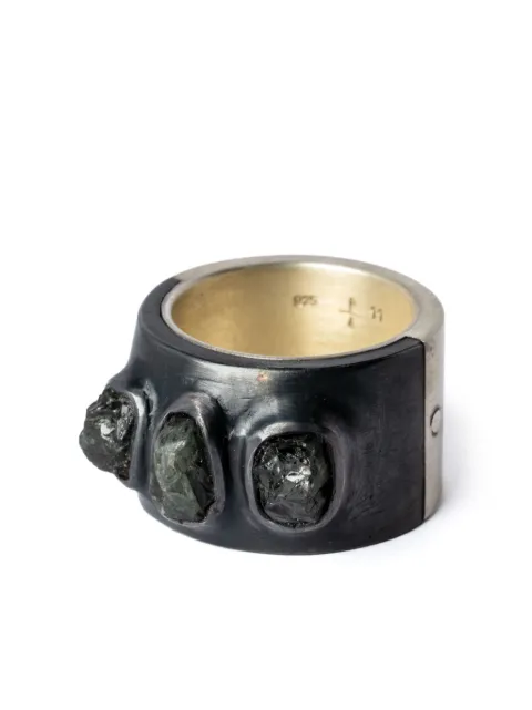 Parts of Four sterling silver Sistema sapphire ring Black 200121MAKASAP