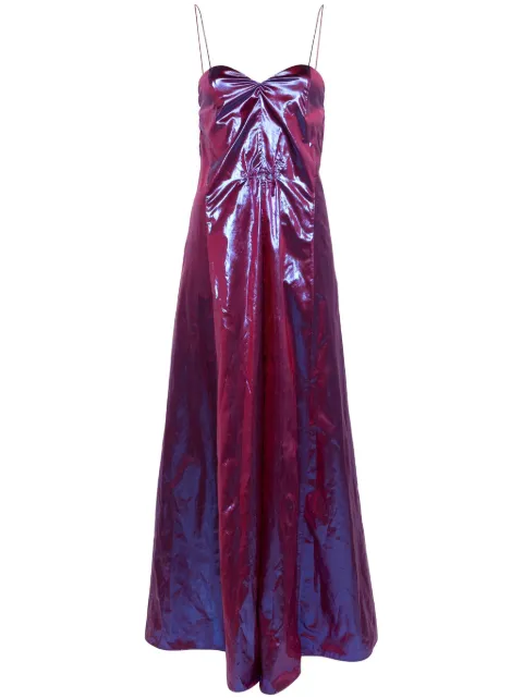 Forte Forte sweetheart-neck lamé gown Blue 12324MYDRESS