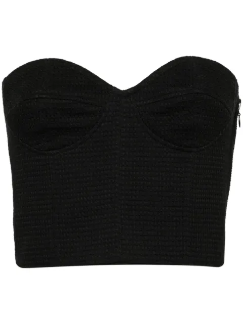 Forte Forte sweetheart cropped top Black 12342MYTOP
