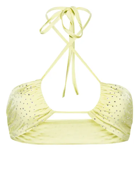 Forte Forte crystal-embellished halterneck bikini top Yellow 12448MYLINGERIE