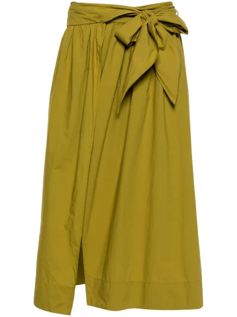 Forte Forte ruched-detail cotton full skirt Green 12347MYSKIRT