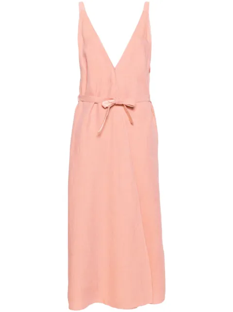 Forte Forte belted linen wrap dress Pink 12338MYDRESS