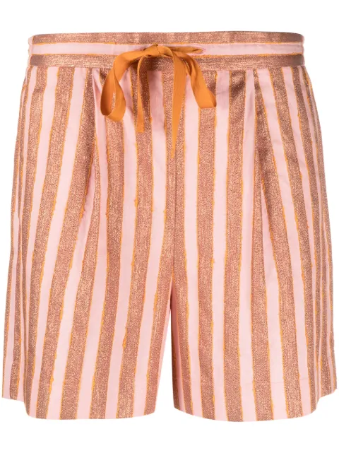 Forte Forte metallic-threading striped shorts Pink 12313MYPANTS