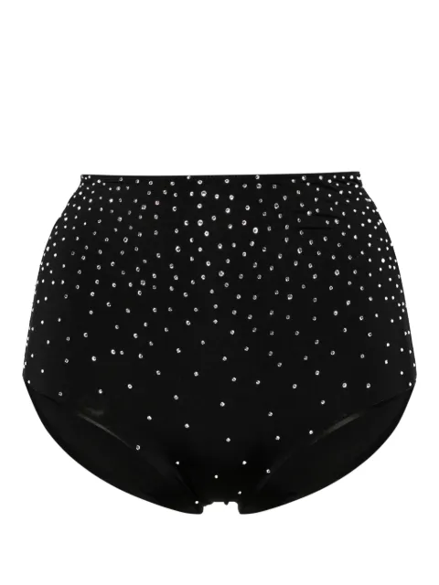 Forte Forte crystal-embellished high-waisted bikini bottoms Black 12449MYLINGERIE