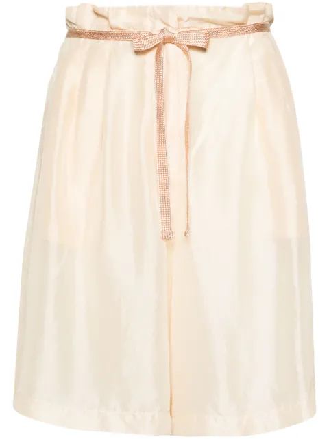 Forte Forte wide-leg silk shorts Neutrals 12379MYPANTS