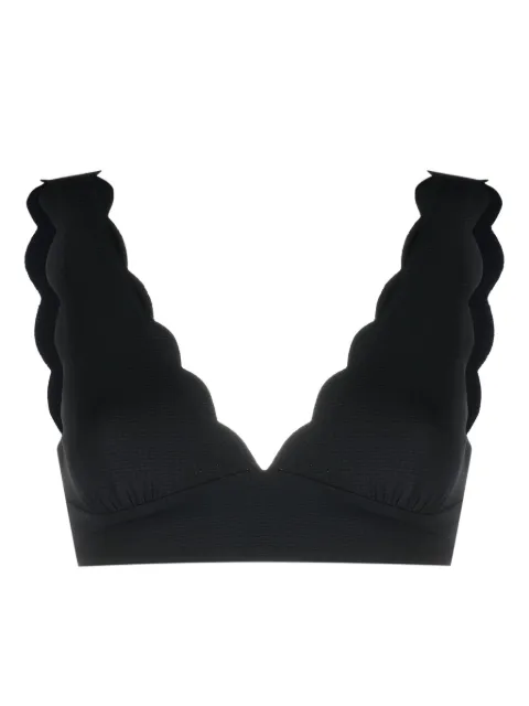 Marysia Santa Clara scallop-hem bikini top Black ST126