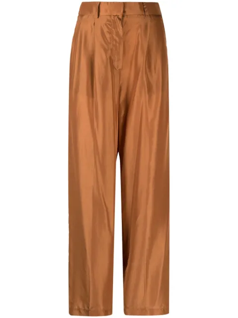 Forte Forte wide-leg silk trousers Brown 12376MYPANTS