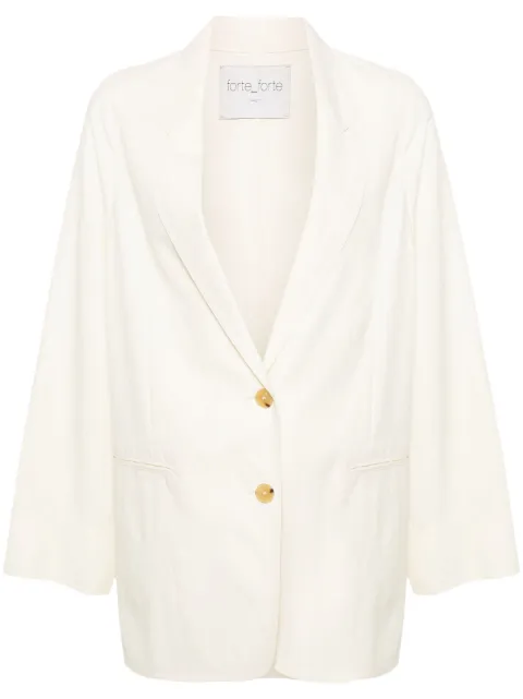 Forte Forte single-breasted twill blazer White 12318MYJACKET