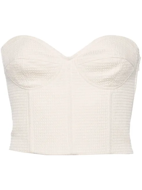 Forte Forte sweetheart-neck cotton crop top Neutrals 12342MYTOP