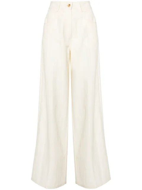 Forte Forte wide-leg button-fly trousers Neutrals 12319MYPANTS