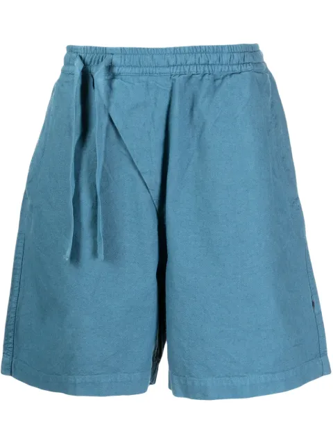 Maharishi off centre-drawstring bermuda shorts Blue 5007TRACKSHORTSBLUE
