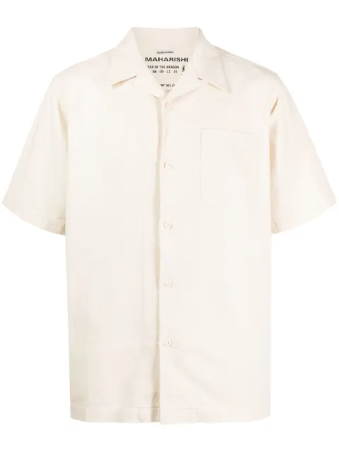 Maharishi short-sleeve chest-pocket shirt Neutrals 5005COLLARSHIRTECRU
