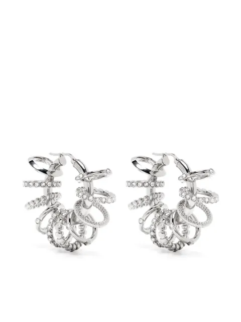 Amina Muaddi Multi Ring hoop earrings Silver MULTIRINGHOOPBIG