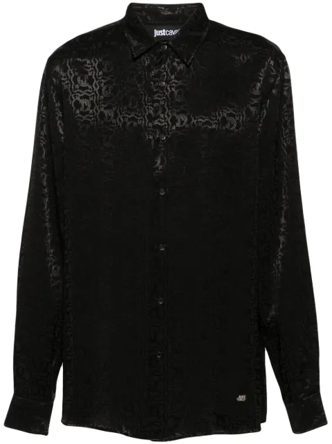 Just Cavalli logo-jacquard shirt Black 76OAL2RCN0290