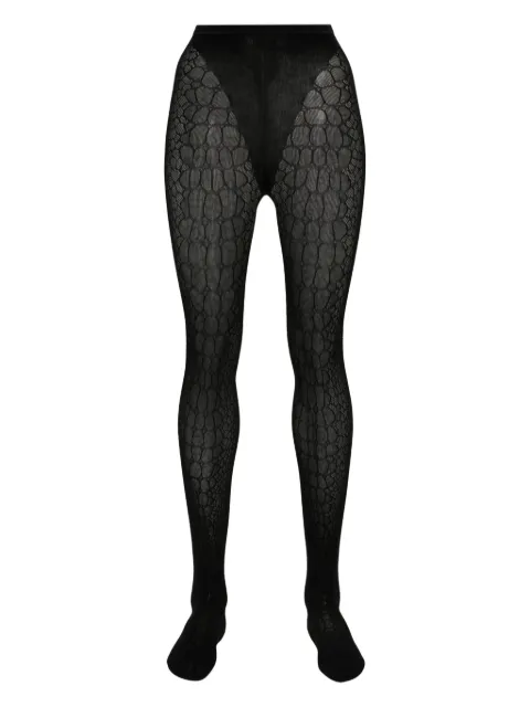 Alaïa crocodile-patterned tights Black AA9A50105M854