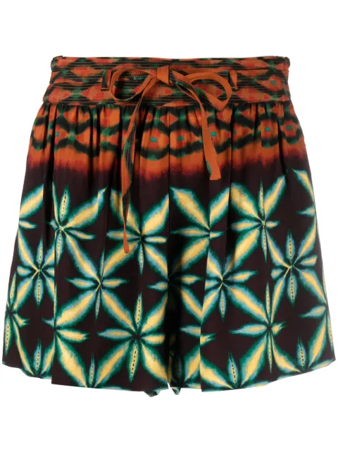 Ulla Johnson Olivinite abstract-patterned shorts Orange PS240416