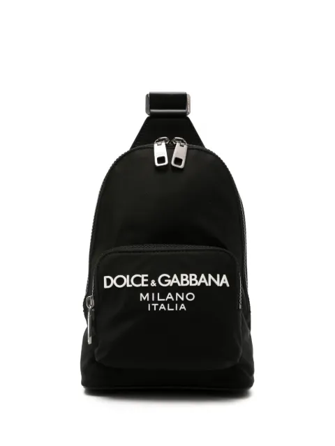 Dolce & Gabbana logo-lettering cross body backpack Black BM2295AG1828B956
