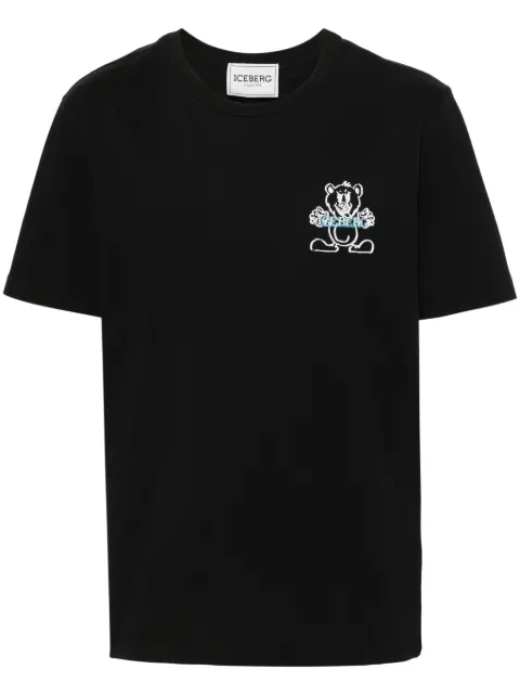 Iceberg logo-print cotton T-shirt Black F02F6306