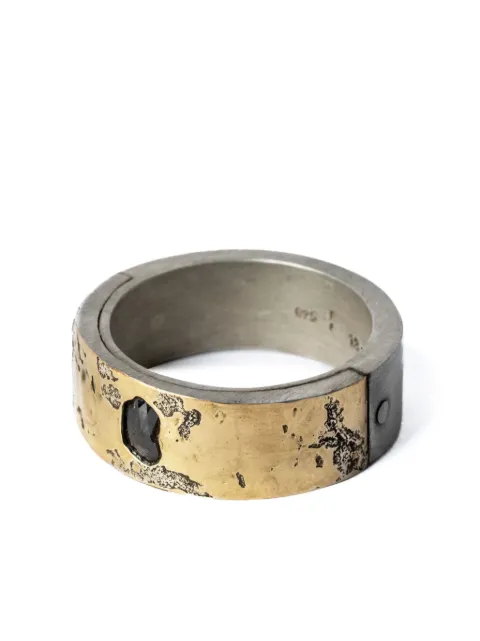Parts of Four 18kt yellow gold Sistema rough diamond ring Gold 18017DA18KFCDIA