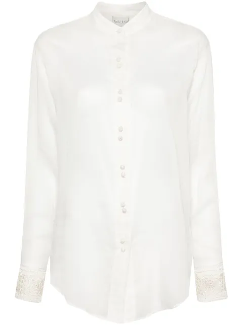 Forte Forte crochet-detail long-sleeve shirt White 12410MYSHIRT