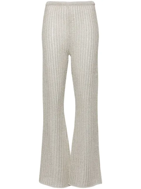 Forte Forte crochet-knit palazzo trousers Neutrals 12461MYPANTS