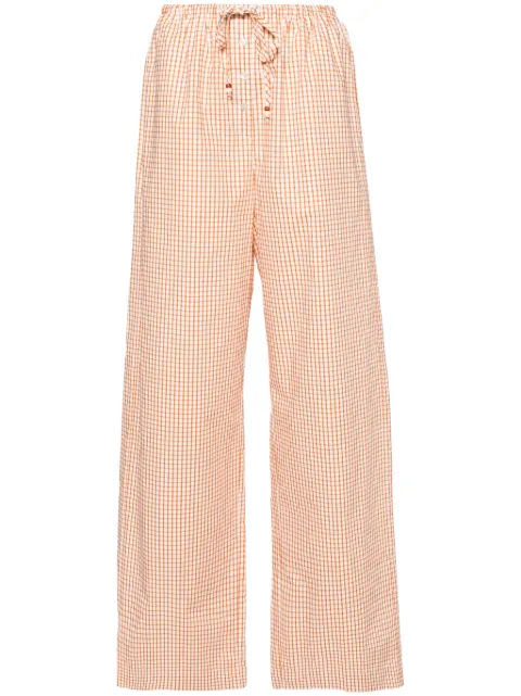 Forte Forte gingham-check wide-leg trousers Brown 12357MYPANTS