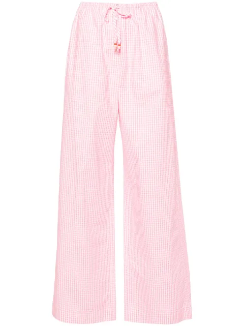 Forte Forte gingham-check wide-leg trousers White 12357MYPANTS