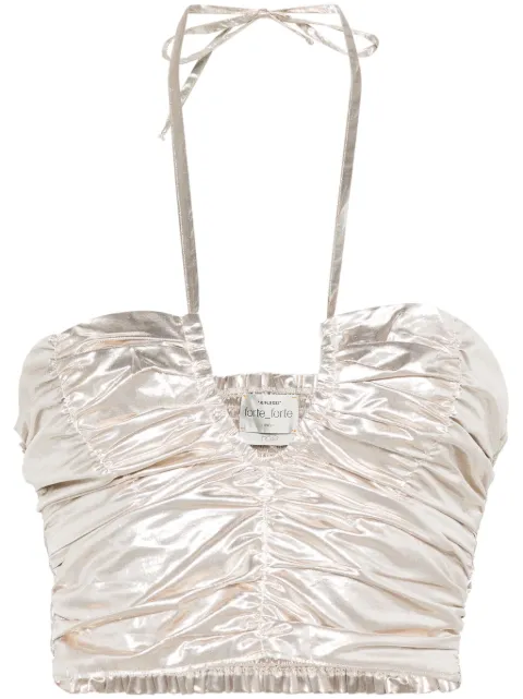 Forte Forte ruched halterneck blouse Silver 12327MYTOP