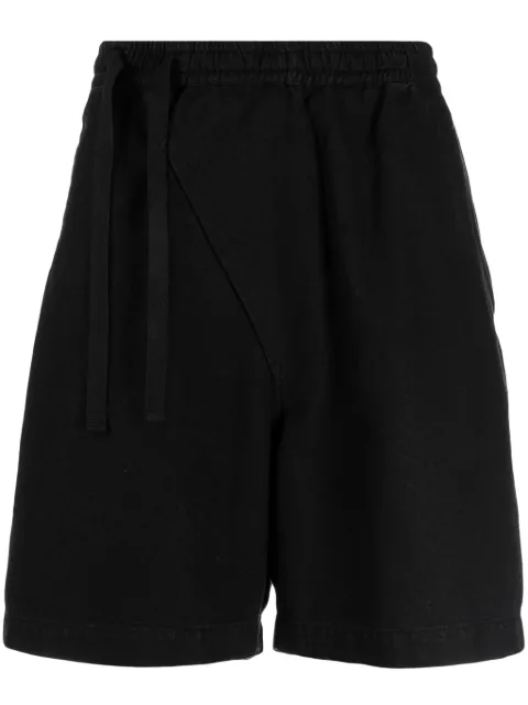 Maharishi off-centre drawstring shorts Black 5007TRACKSHORTSBLK