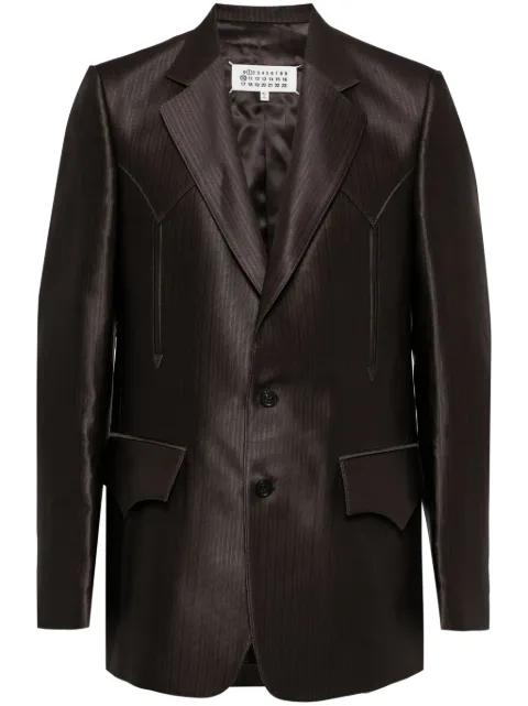 Maison Margiela striped single-breasted blazer Brown S50BN0520S78443