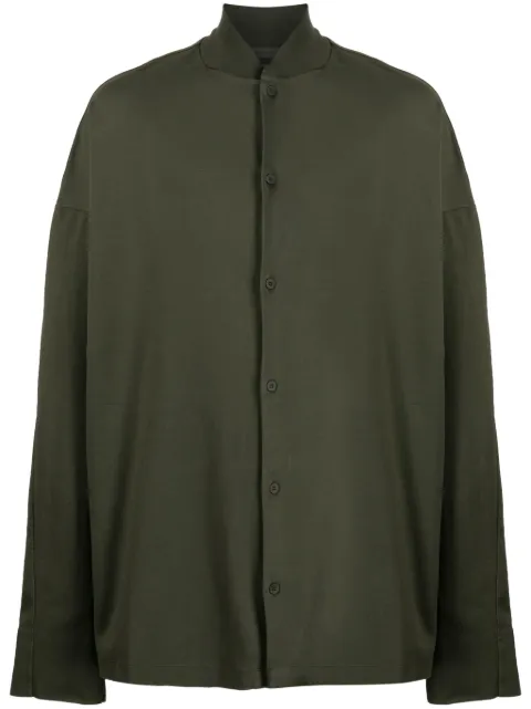 Transit baseball-collar cotton shirt Green CFUTRV4395MSK