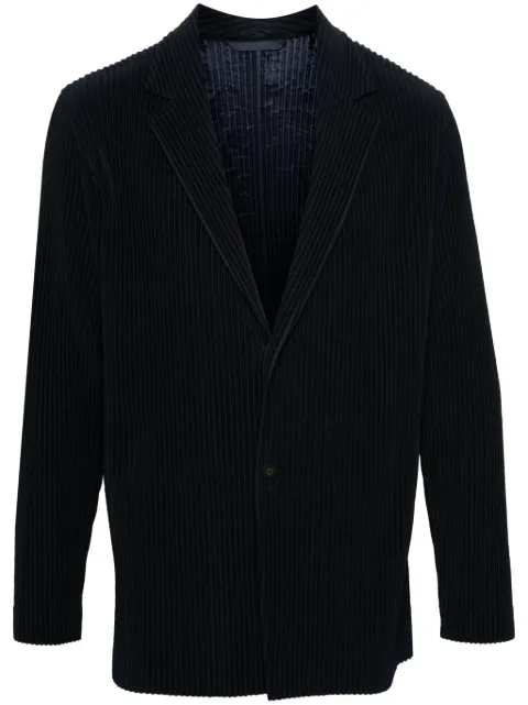 Homme Plissé Issey Miyake single-breasted plissé blazer Blue HP46JD401