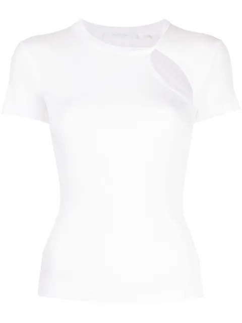Helmut Lang asymmetric short-sleeve top White N09HW505