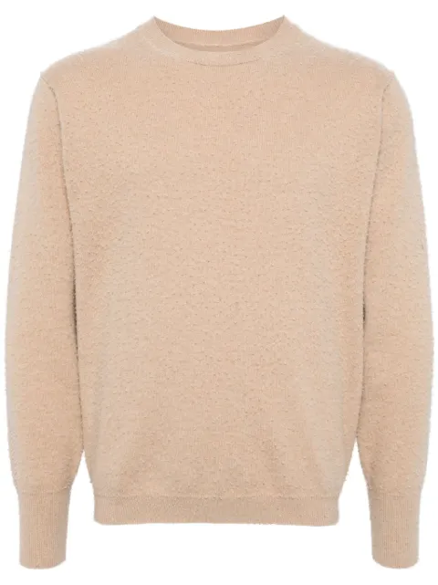 Maison Margiela logo-stitched piled-finish jumper Neutrals S67HL0010M13031