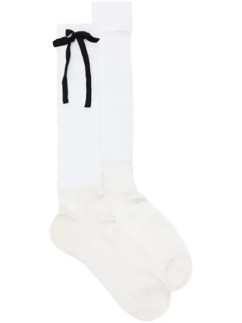 Maison Margiela Couture bow-embellishment socks Neutrals S29TL0050M13018