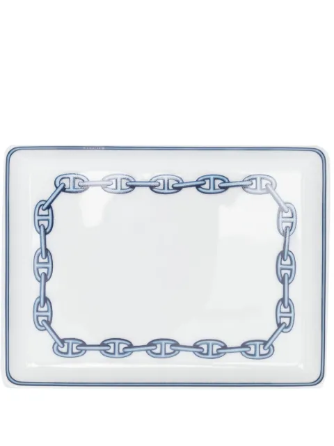 Hermès Pre-Owned 2000s Chaîne d'ancre porcelain ashtray (16cm x 12 cm) White 1501415