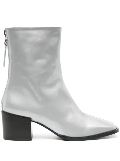 Aeyde Amina patent leather ankle boots Grey AMINA