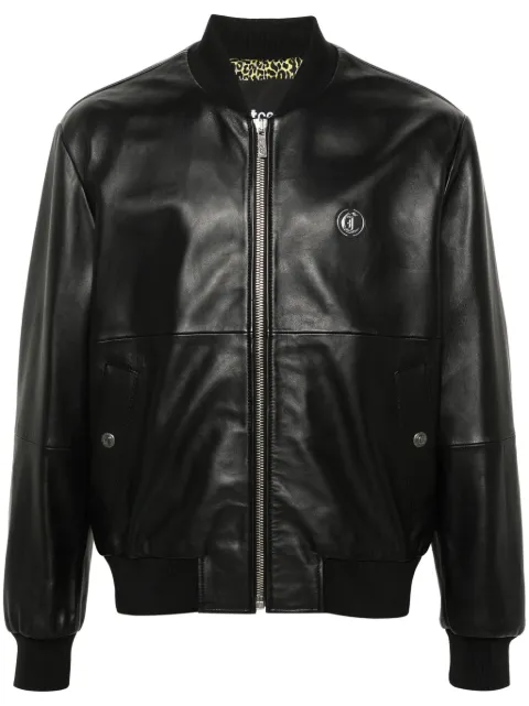 Just Cavalli leather bomber jacket Black 76OAVP01CP009