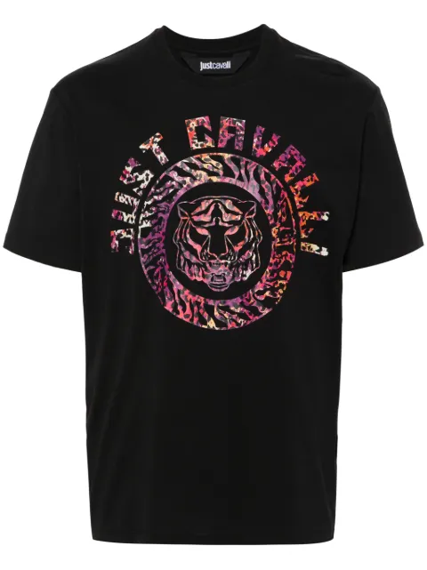 Just Cavalli Tiger Head-print T-shirt Black 76OAHC17CJ600