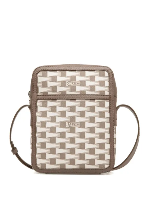 Bally logo-print zipped messenger bag Neutrals MAC01XTP047