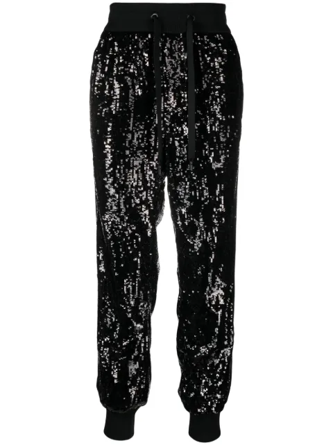 Dolce & Gabbana sequin-embellished side-panel trousers Black GP01YTHLMTJ