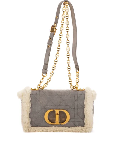 Christian Dior Pre-Owned shearling quilted bag Grey 05RU0290