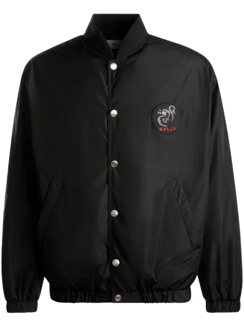 Bally logo-appliqué panelled bomber jacket Black MOU06NNY235