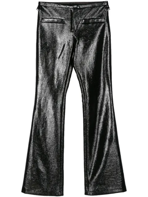 Courrèges Snaps Vinyl flared trousers Black 423CPA166VY0014