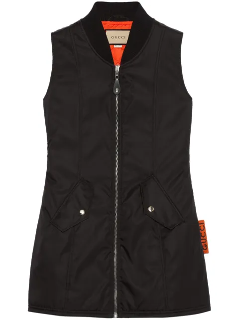 Gucci logo-embroidered zipped minidress Black 772113Z8BPT